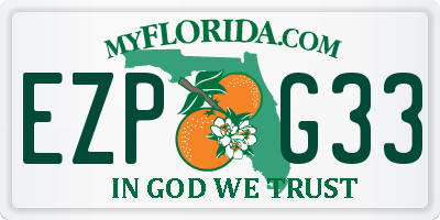 FL license plate EZPG33