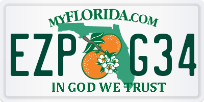 FL license plate EZPG34