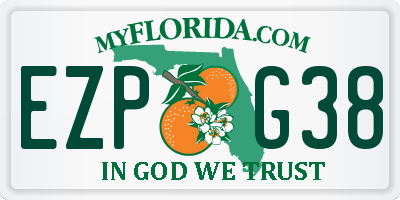 FL license plate EZPG38