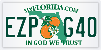 FL license plate EZPG40