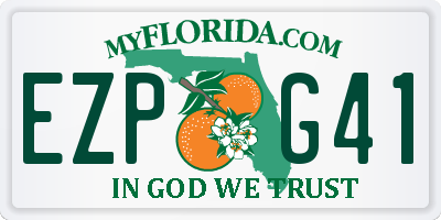 FL license plate EZPG41