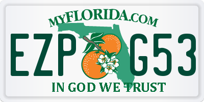 FL license plate EZPG53