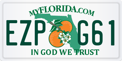 FL license plate EZPG61