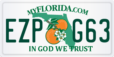FL license plate EZPG63