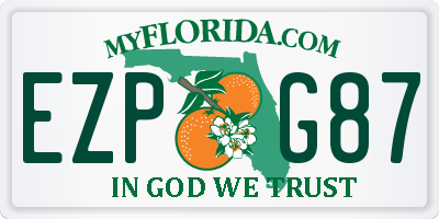 FL license plate EZPG87