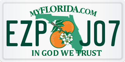 FL license plate EZPJ07