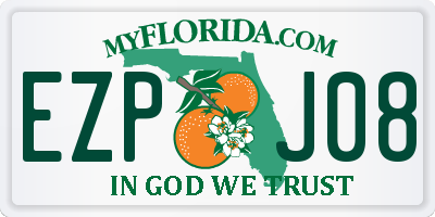 FL license plate EZPJ08