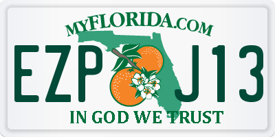 FL license plate EZPJ13