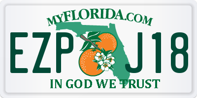 FL license plate EZPJ18