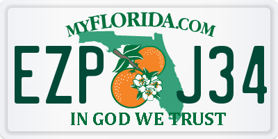 FL license plate EZPJ34