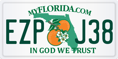 FL license plate EZPJ38