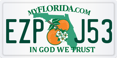 FL license plate EZPJ53