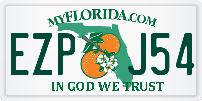 FL license plate EZPJ54