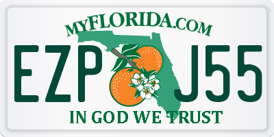 FL license plate EZPJ55