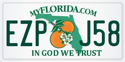 FL license plate EZPJ58