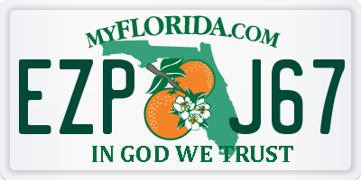 FL license plate EZPJ67