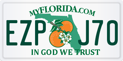FL license plate EZPJ70