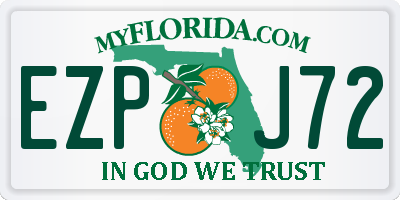 FL license plate EZPJ72