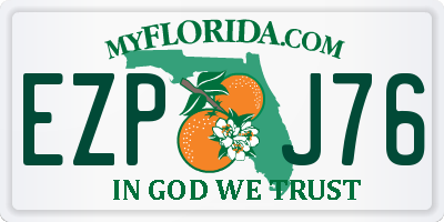 FL license plate EZPJ76