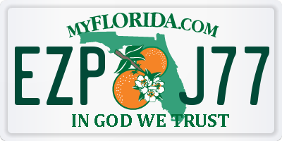 FL license plate EZPJ77