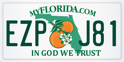 FL license plate EZPJ81