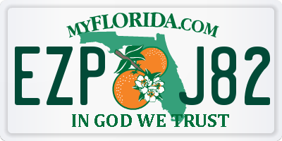 FL license plate EZPJ82