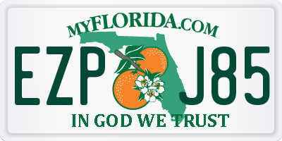 FL license plate EZPJ85