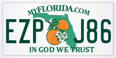 FL license plate EZPJ86