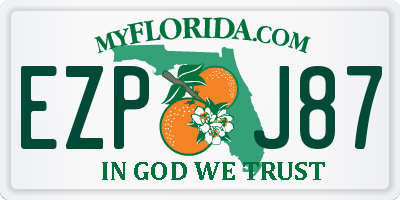FL license plate EZPJ87