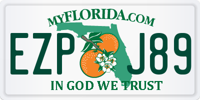 FL license plate EZPJ89