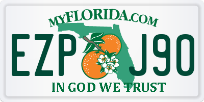 FL license plate EZPJ90