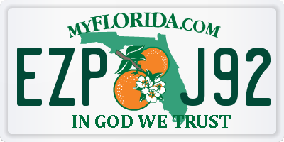 FL license plate EZPJ92