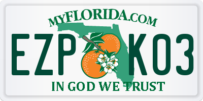 FL license plate EZPK03
