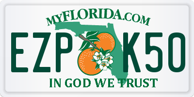 FL license plate EZPK50