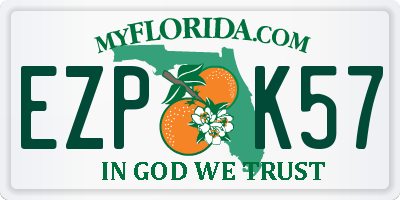 FL license plate EZPK57