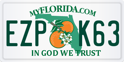 FL license plate EZPK63