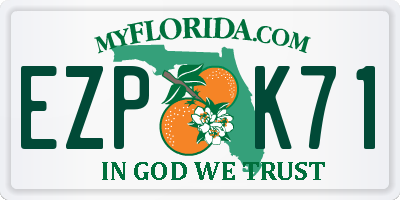 FL license plate EZPK71