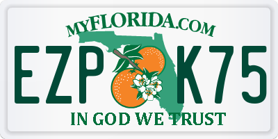 FL license plate EZPK75