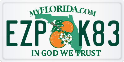 FL license plate EZPK83