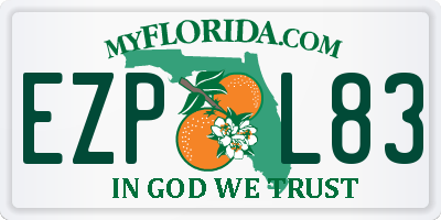 FL license plate EZPL83