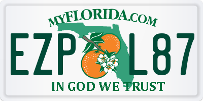 FL license plate EZPL87