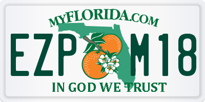 FL license plate EZPM18
