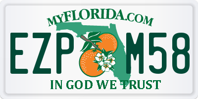FL license plate EZPM58