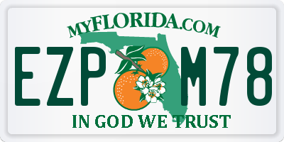 FL license plate EZPM78