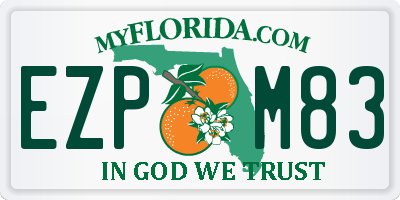FL license plate EZPM83