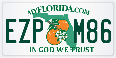FL license plate EZPM86