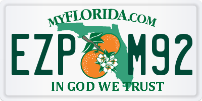 FL license plate EZPM92