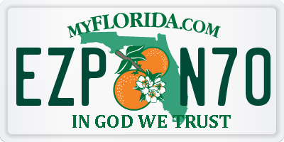 FL license plate EZPN70