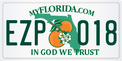 FL license plate EZPO18