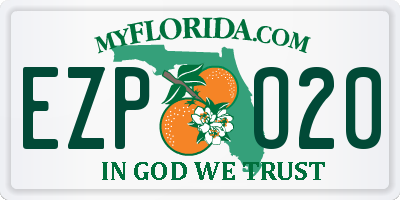 FL license plate EZPO20